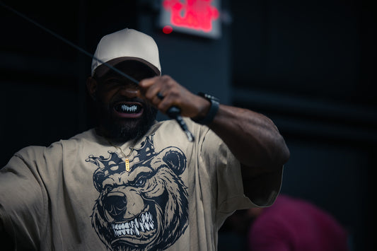 Men’s Bear With Crown Oversized faded t-shirt - Bearclothing 