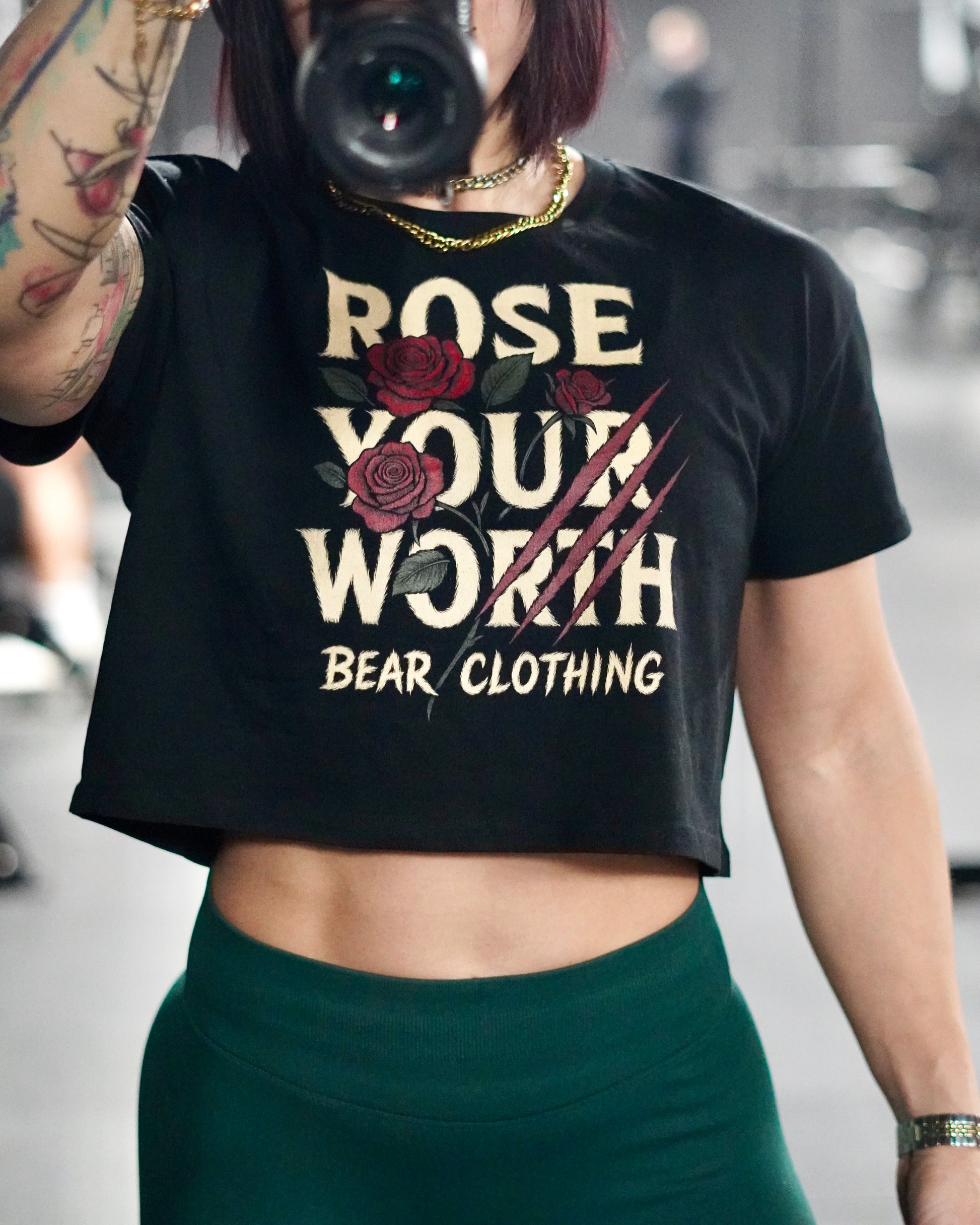 Women’s Rose Your Worth crop top - Bearclothing 