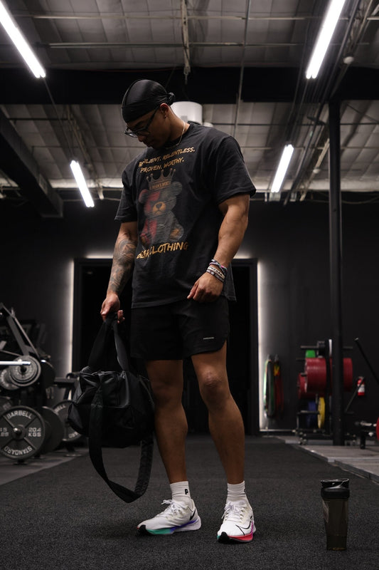 Men Full Body A Man’s Worth Oversized faded t-shirt - Bearclothing 
