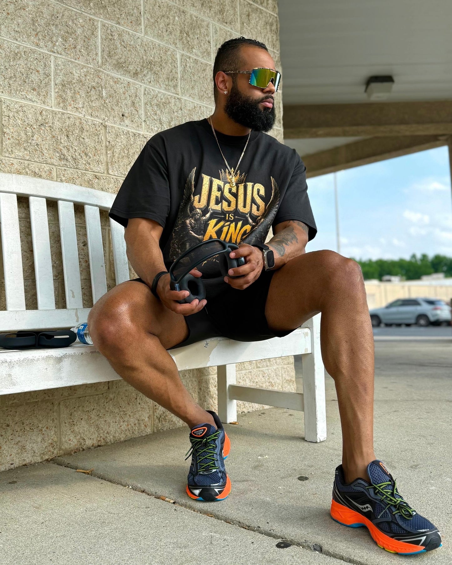 Jesus Is King Oversized faded t-shirt
