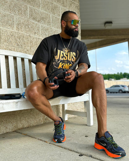 Jesus Is King Oversized faded t-shirt