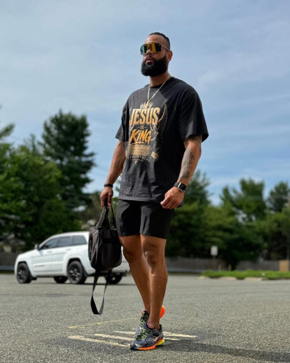 Jesus Is King Oversized faded t-shirt