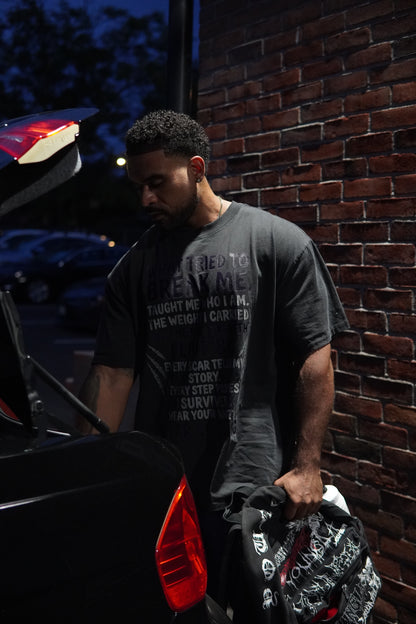 What Tried To Break Me Men Oversized faded T-shirt - Bearclothing 