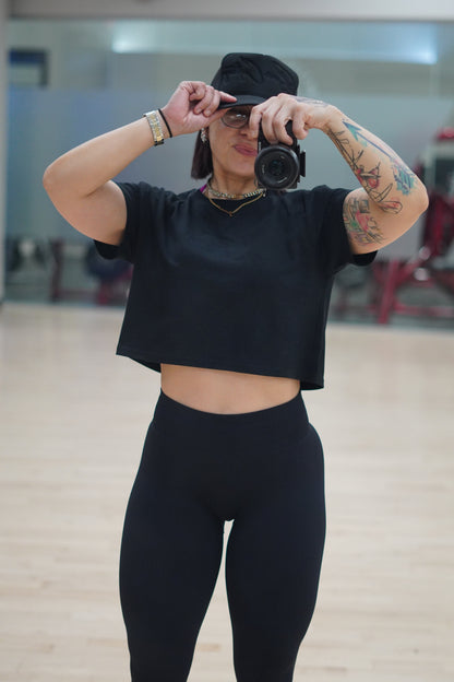 Blackout  Embroidered  crop top - Bearclothing 