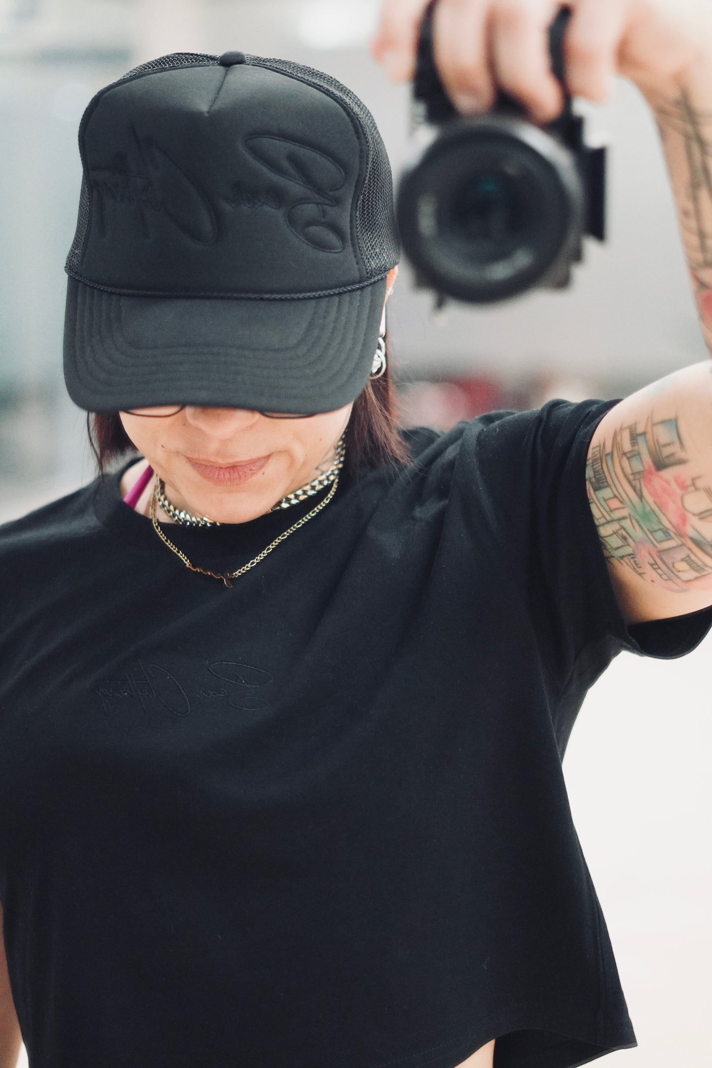 Blackout Embroidered Foam trucker hat - Bearclothing 
