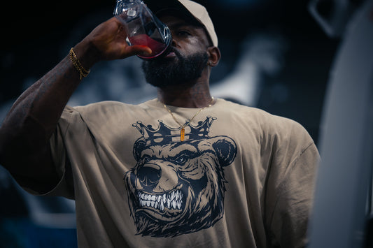 Men’s Bear With Crown Oversized faded t-shirt - Bearclothing 