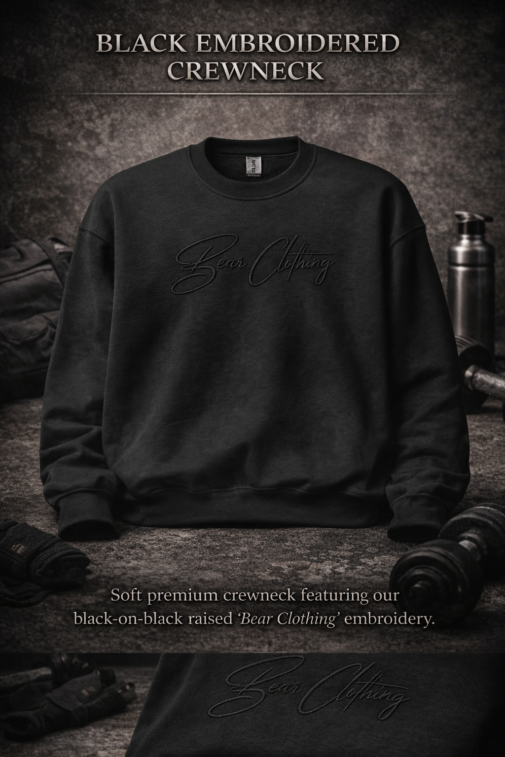 Blackout Embroidered Signature  Unisex Sweatshirt - Bearclothing 