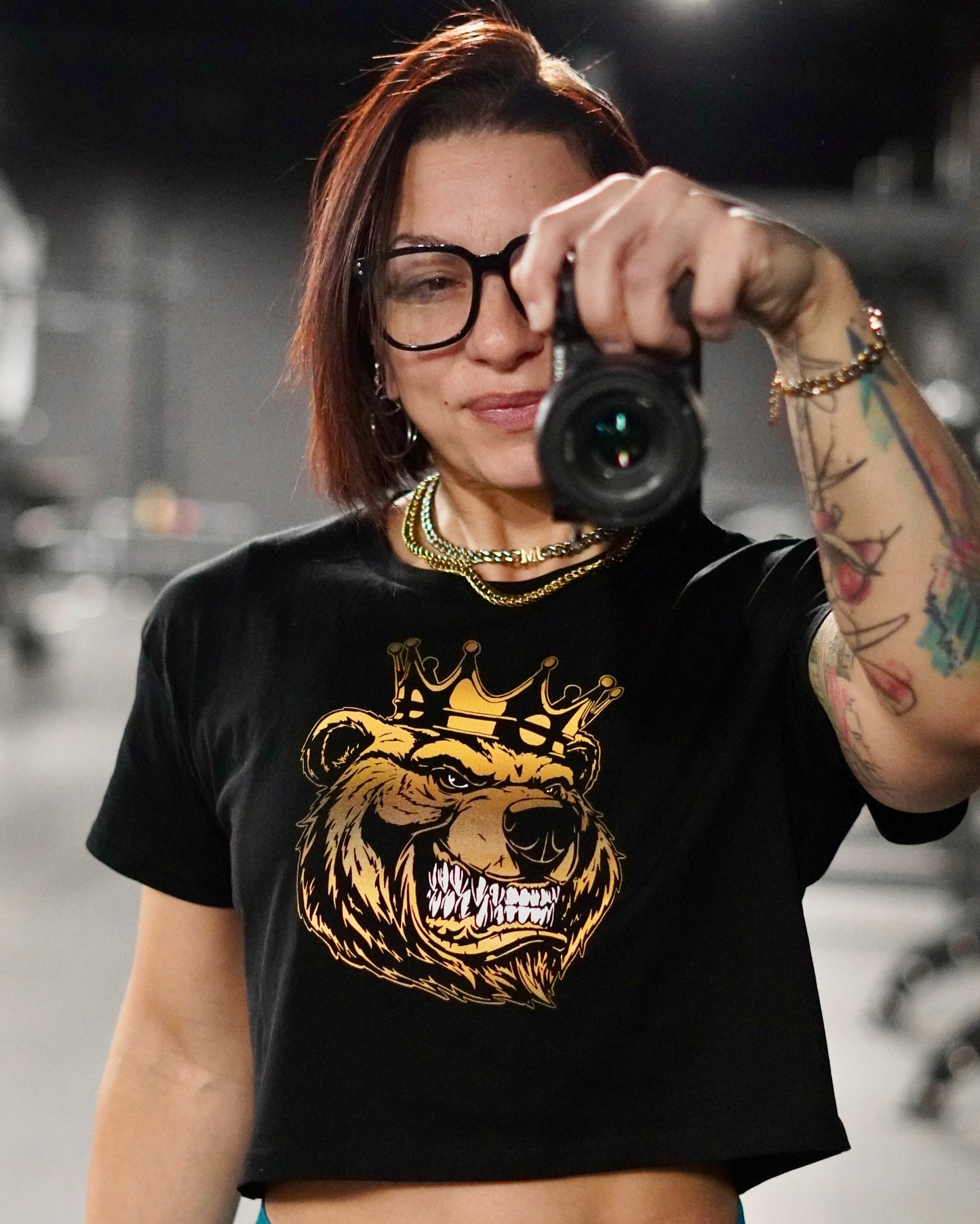 Women’s  Gold Print crop top - Bearclothing 