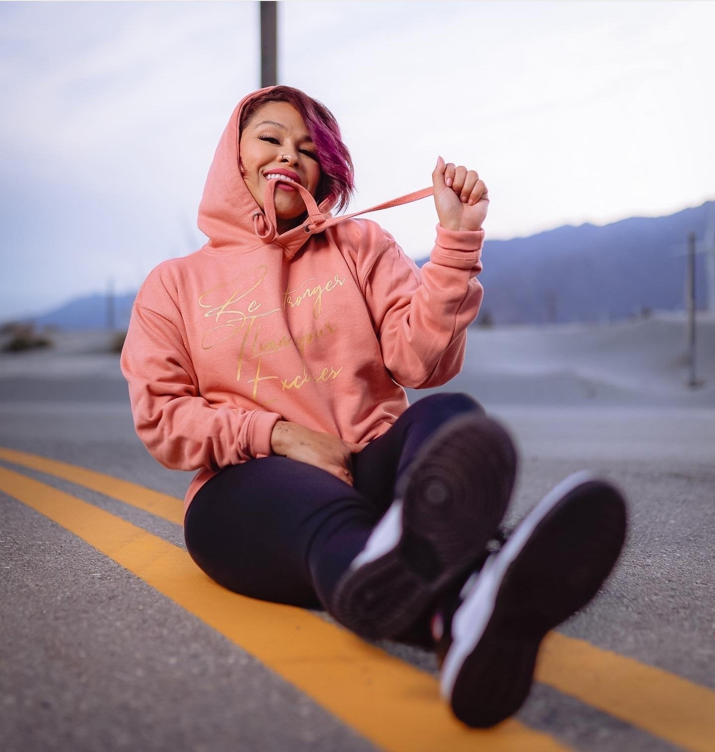 Unisex Gold Print Be Stronger Than Your Excuses Premium Hoodie - Bearclothing 