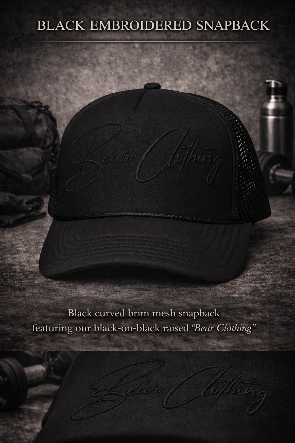 Blackout Embroidered Foam trucker hat - Bearclothing 