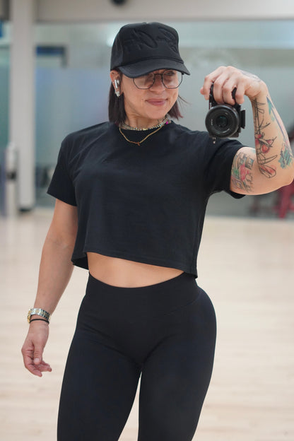 Blackout  Embroidered  crop top - Bearclothing 