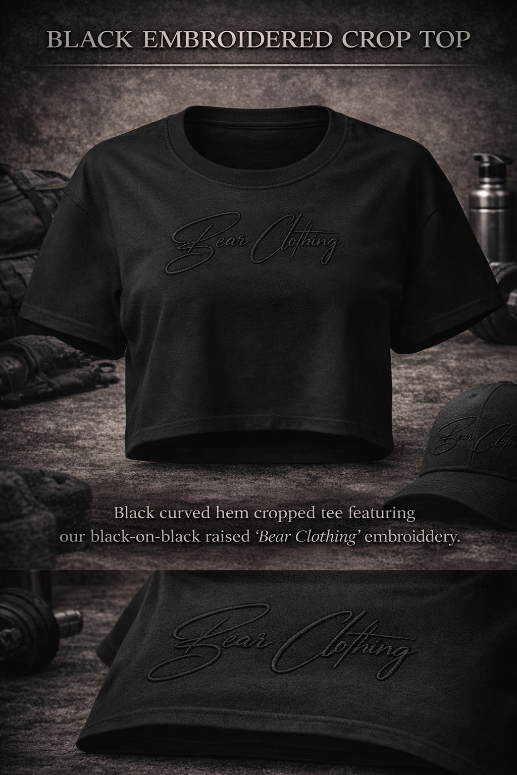 Blackout  Embroidered  crop top - Bearclothing 