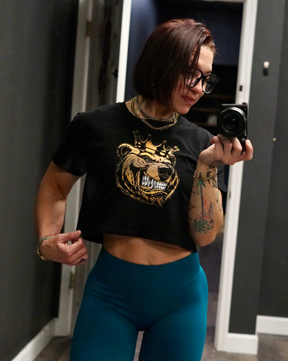 Women’s  Gold Print crop top - Bearclothing 