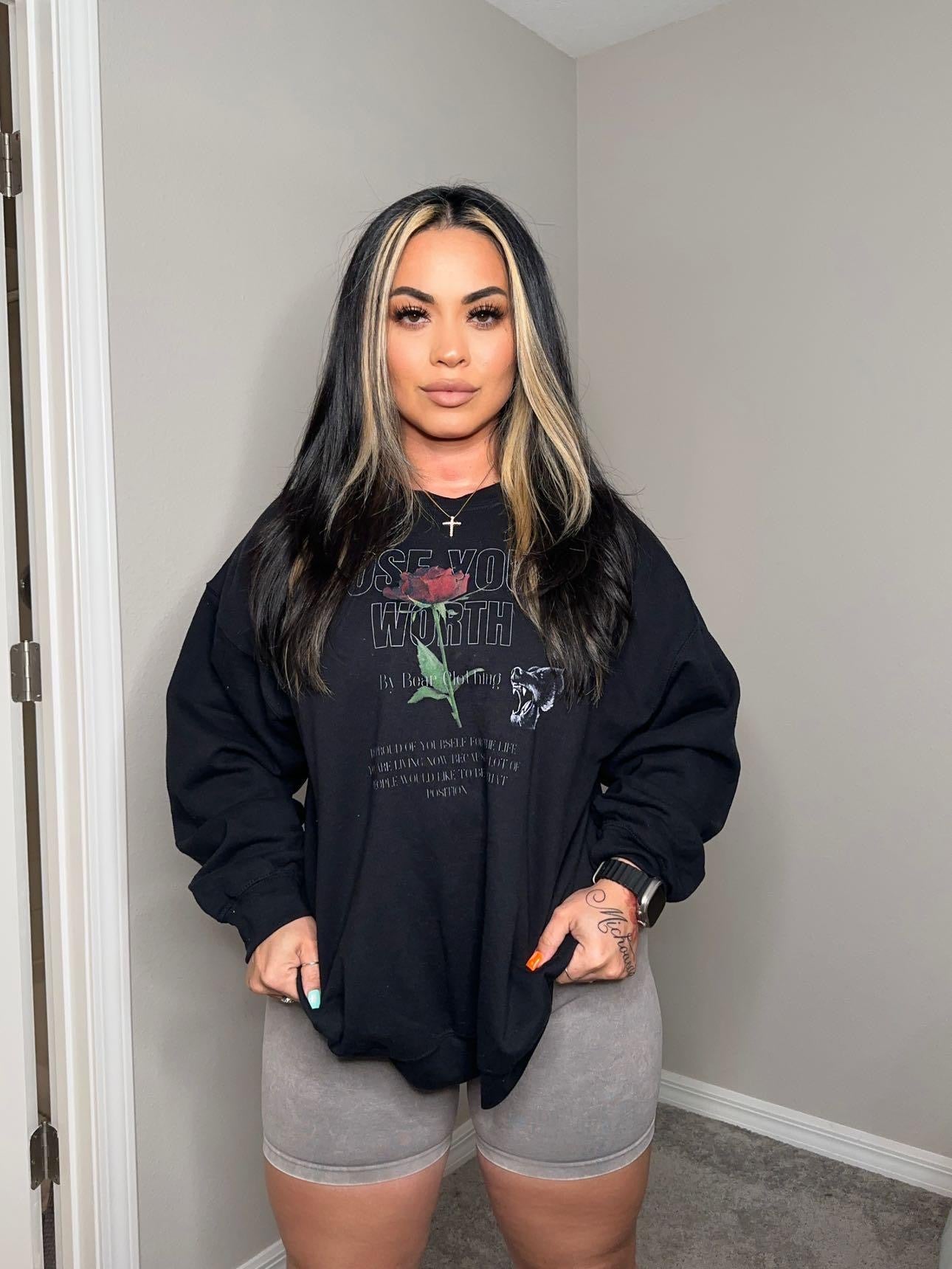 Unisex  Rose Your Worth Sweatshirt - Bearclothing 