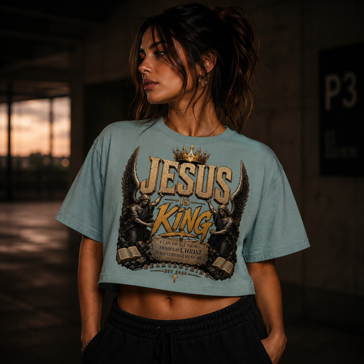 Jesus Is King Crop Top - Bearclothing 