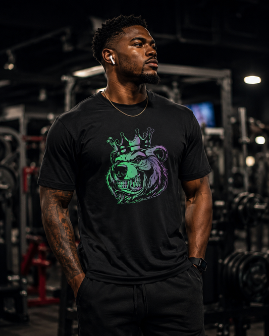 Men’s Multicolored Bear With Crown Tee - Bearclothing 